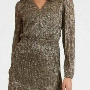 Banana Republic Metallic Shimmer Fit and flare Dress Medium